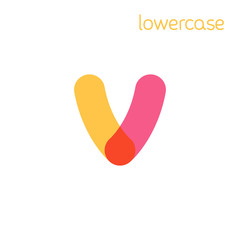 Overlapping one line lowercase letter v logotype.