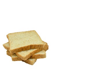 toast wheat bread sliced isolated on white background,some white bread slices pile up on white background,Sliced white bread,Slices of wheat bread isolated on white,Whole wheat bread and sandwich brea