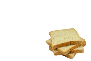 toast wheat bread sliced isolated on white background,some white bread slices pile up on white background,Sliced white bread,Slices of wheat bread isolated on white,Whole wheat bread and sandwich brea