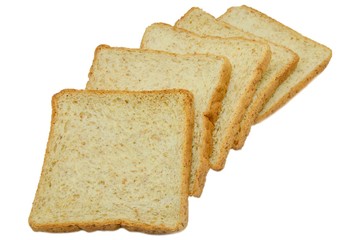 toast wheat bread sliced isolated on white background,some white bread slices pile up on white background,Sliced white bread,Slices of wheat bread isolated on white,Whole wheat bread and sandwich brea