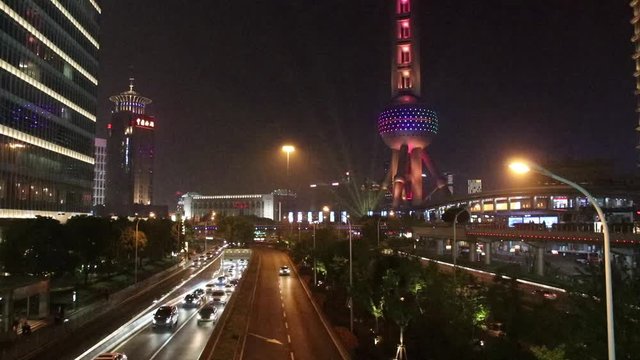 Short timelapse of Shanghai traffic at night. 
Shot with a Canon 80d on a bridge over one of Shanghai's busy roads on Pudong.