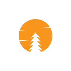 Pine tree icon design template vector isolated