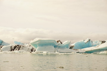 アイスランドの美しい風景、ヨークルスアゥルロゥン氷河湖