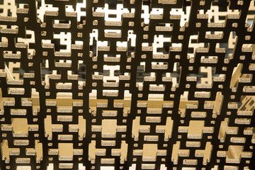 Decoration partition pattern wooden in a building..