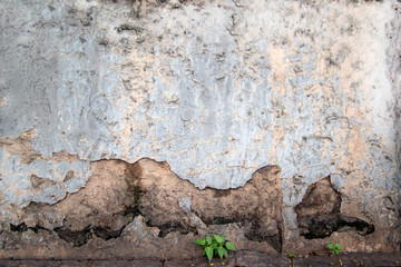 Old brick and cement wall building texture and background..