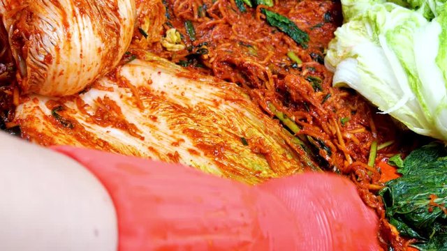 Korean food : BaechuKimchi. BaechuKimchi is a fermented food with salted fish and spices added to vegetables, a unique vegetable salting food developed in Korea and a must at the Korean table.