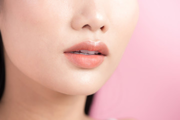 Obraz premium The close up shot of woman lips