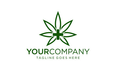 Cannabis logo design vector for medical care