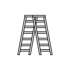 Ladder design, Step construction climb work stairway tool and repair theme Vector illustration