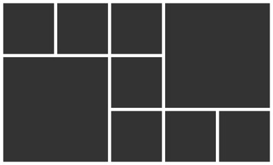 Templates collage nine frames photos parts. Vector poster frame mockup. Nine photos. Board and branding presentation template design.