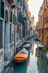 Fototapeta na wymiar Italy. Ancient streets of the central part of Venice in the Gothic and Renaissance styles.