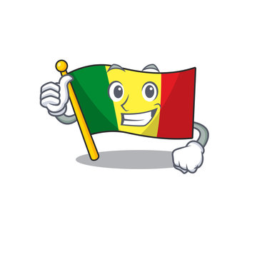 recommend clip art: Cartoon of flag mali making Thumbs up gesture