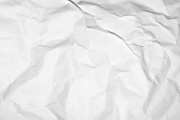 White crumpled paper texture background.	
