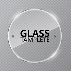 Set of glass frames  isolated on transparent background. Vector glass tamoletes for banner, post