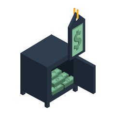 safe box money isolated icon