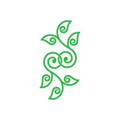 linked spiral tree curves design symbol vector