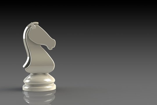 White knight chess piece on gray background, Chess business concept, leader  teamwork & success, 3d rendering Stock Illustration | Adobe Stock