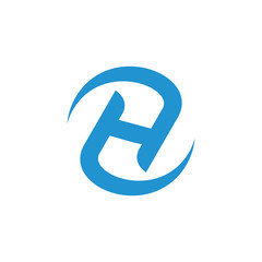 letter h rotation motion logo vector