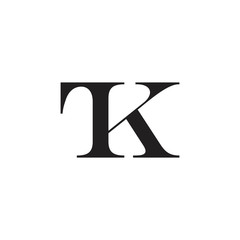 letter tk linked simple logo vector