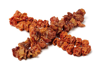 Dried pears on a white background 