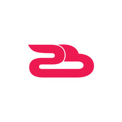 letter 2b linked simple design vector