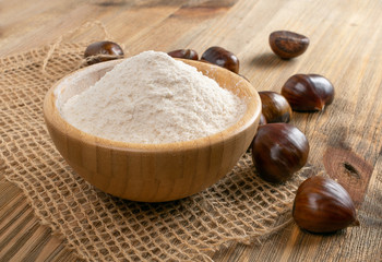 Chestnut Flour with Edible Sweet Chestnuts, Christmas Food