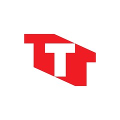 letter t geometric motion design logo vector