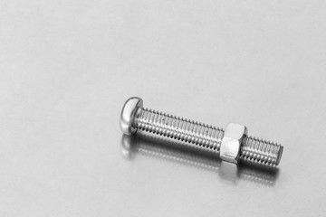 Nuts / Bolts / Screws closeup on white background