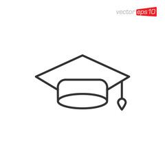 Graduation Cap Icon Design Vector