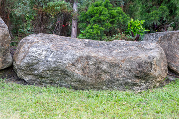 Big rock or stone in the garden.
