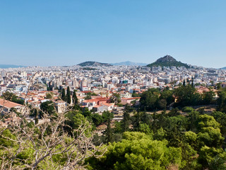 Fototapeta na wymiar Panoramic view of Athens from Acropolis. Athens, Greece