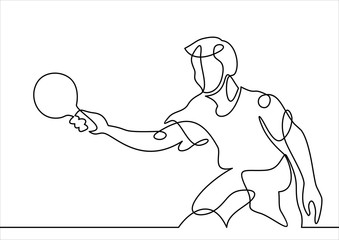 Ping pong player- continuous line drawing