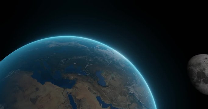 自転する地球の周りを回る衛星の「月」