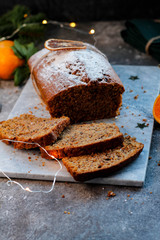 Christmas cupcake and ripe tangerines