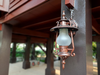 The Old fashioned Wall light street lamp at Outdoor.