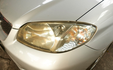 Dirty headlamp of car, background © jeffy1139