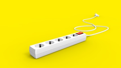 3d rendering of a electricity socket isolated in a bright studio background