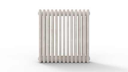 3d rendering of a radiator isolated in a bright studio background
