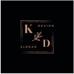 KD Beauty vector initial logo, handwriting logo of initial signature, wedding, fashion, jewerly, boutique, floral and botanical with creative template for any company or business