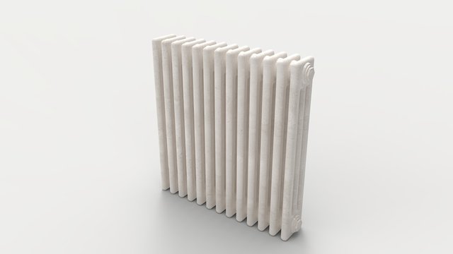3d rendering of a radiator isolated in a bright studio background