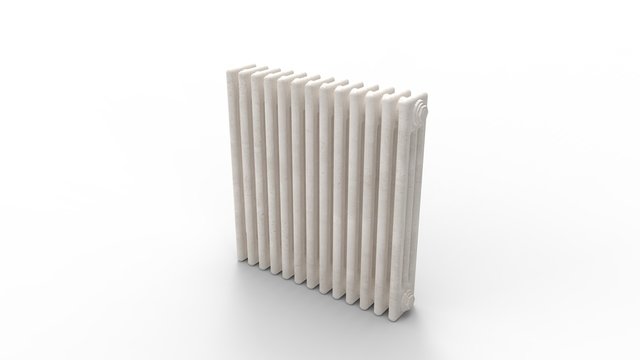 3d rendering of a radiator isolated in a bright studio background