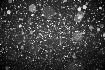 Snowfall isolated on black background