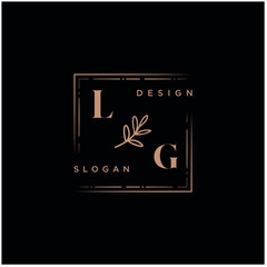 LG Beauty vector initial logo, handwriting logo of initial signature, wedding, fashion, jewerly, boutique, floral and botanical with creative template for any company or business