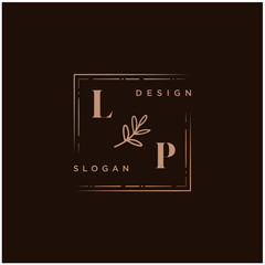 LP Beauty vector initial logo, handwriting logo of initial signature, wedding, fashion, jewerly, boutique, floral and botanical with creative template for any company or business