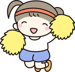 走る 子ども 男の子 体操着 青色 ランニング イラスト Wall Mural 有枝ダフニア