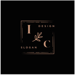 IC Beauty vector initial logo, handwriting logo of initial signature, wedding, fashion, jewerly, boutique, floral and botanical with creative template for any company or business