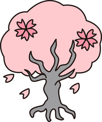 桜　桜の木　花吹雪　花見　庭　公園　和風　植物　入学式　小学校　正門　春