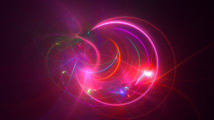 3D rendering abstract colorful fractal light background