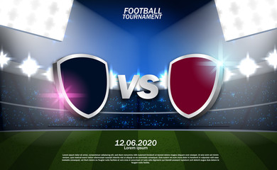 football soccer team versus with stadium background template © andinur