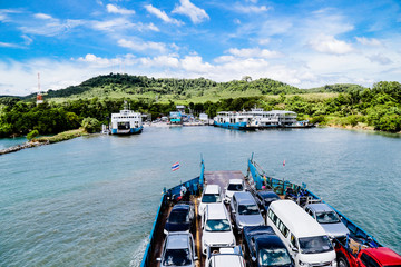 Ferry during sail to koh chang island from trat province Thailand.